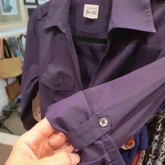 Converse One Star Women's wrap dress | Dark Purple | 3/4 sleeves | Medium - Picture 6 of 7
